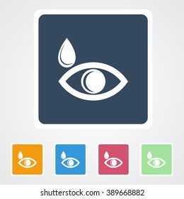 Square flat buttons icon of Eye. Eps-10.