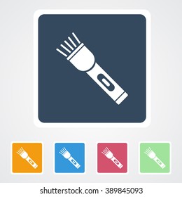 Square flat buttons icon of Flash Light. Eps-10.