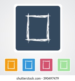Square flat buttons icon of Frame. Eps-10. 