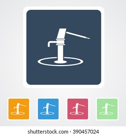 Square flat buttons icon of Hand Pump. Eps-10. 