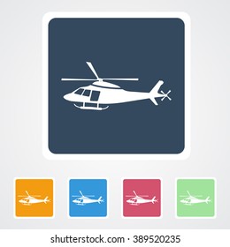 Square flat buttons icon of Helicopter. Eps-10.