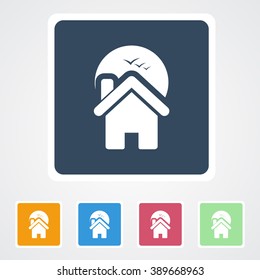 Square flat buttons icon of Home. Eps-10.