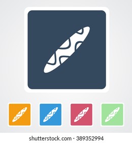 Square flat buttons icon of Hot Dog. Eps-10.