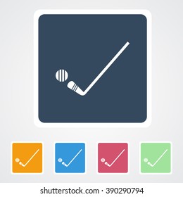 Square flat buttons icon of Ice Hockey. Eps-10. 