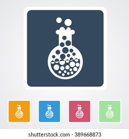 Square flat buttons icon of Laboratory Glass. Eps-10.