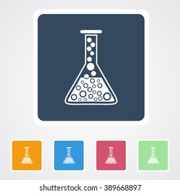 Square flat buttons icon of Laboratory Glass. Eps-10.
