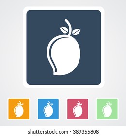 Square flat buttons icon of Mango. Eps-10.