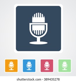 Square flat buttons icon of Microphone. Eps-10.
