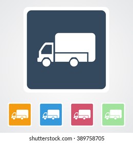 Square flat buttons icon of Mini Truck. Eps-10.