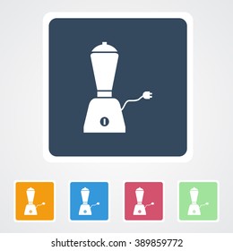 Square flat buttons icon of Mixer Grinder. Eps-10.