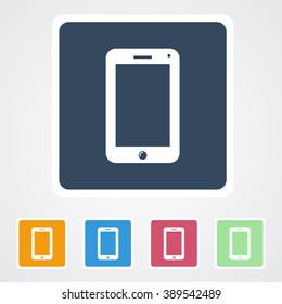 Square flat buttons icon of Mobile Phone. Eps-10.
