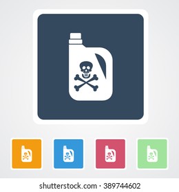 Square flat buttons icon of Poison. Eps-10.