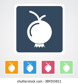 Square flat buttons icon of Pomegranate. Eps-10.