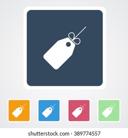 Square flat buttons icon of Price Tag. Eps-10.