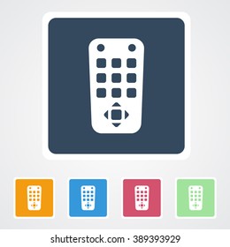 Square flat buttons icon of Remote. Eps-10.