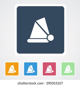 Square flat buttons icon of Santa's Cap. Eps-10. 