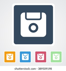 Square flat buttons icon of Save. Eps-10.