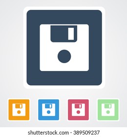 Square flat buttons icon of Save. Eps-10.