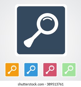 Square flat buttons icon of Search. Eps-10.