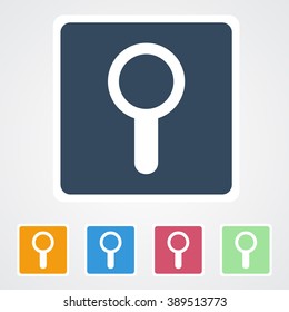 Square flat buttons icon of Search. Eps-10.