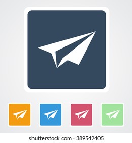 Square flat buttons icon of Send. Eps-10.