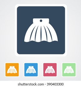 Square flat buttons icon of Skirt. Eps-10. 