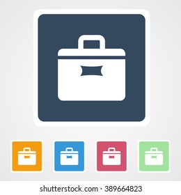 Square flat buttons icon of Suitcase. Eps-10.