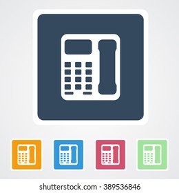 Square flat buttons icon of Telephone. Eps-10.