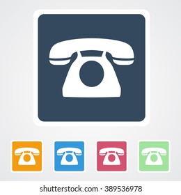 Square flat buttons icon of Telephone. Eps-10.