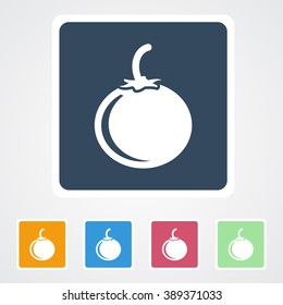 Square flat buttons icon of Tomato. Eps-10.
