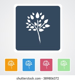 Square flat buttons icon of Tree. Eps-10.