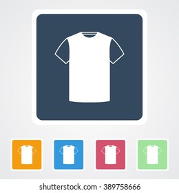 Square flat buttons icon of T-Shirt. Eps-10.