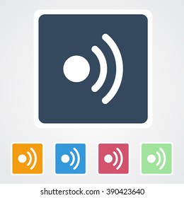 Square flat buttons icon of Wi-Fi. Eps-10. 