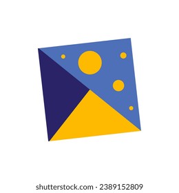 Cuadrado en el diseño de dibujos planos. La belleza de la sencillez y la abstracción con esta ilustración de diseño plana de un cuadrado adornado con motivos intrincados, un elemento del conjunto. Ilustración vectorial.