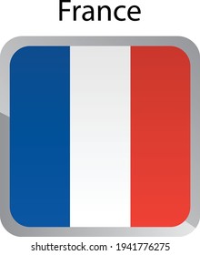 Square flat flag of France vector illustration icon. Simple Isolated button. EPS10.
