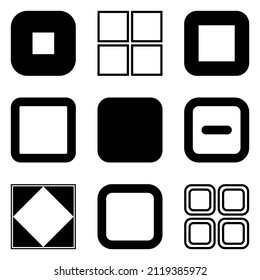 quadratisches flaches Symbol einzeln auf weißem Hintergrund