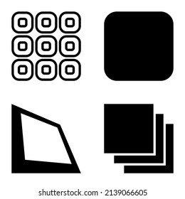 Icono plano cuadrado aislado en fondo blanco
