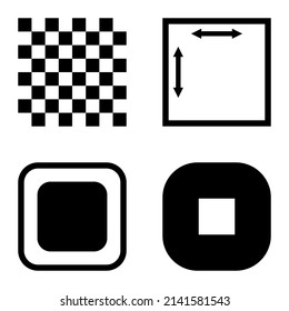 Icono plano cuadrado aislado en fondo blanco