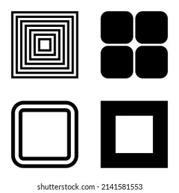 Icono plano cuadrado aislado en fondo blanco