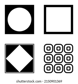 Icono plano cuadrado aislado en fondo blanco