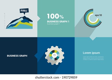 Square flat infographic template. Modern minimalistic diagram design. 