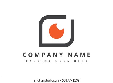 square flat line eye logo