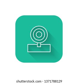 Square flat turquoise illustration with long shadow Medical Uniform icon. Healthcare symbol