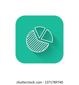 Square flat turquoise illustration with long shadow Circle infographic, cycle diagram, round graph. Business concept