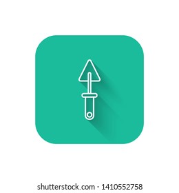 Square flat turquoise illustration with long shadow Putty knife icon design vector symbols.