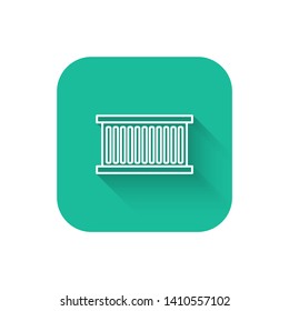 Square flat turquoise illustration with long shadow Container vector icon