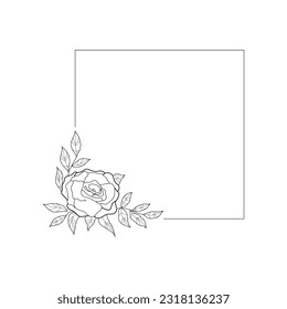 Quadratischer, floraler ästhetischer Rahmen. Gestaltungselemente und Gestaltungselemente.