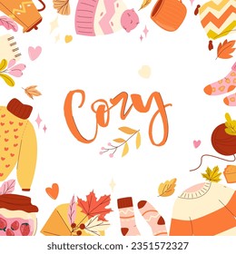 Square floral backgrounds with foliage frame. Promotion poster, social media post, discount card or flyer design template. Vector illustration. Illustration for a postcard, poster, advertisement. Cozy