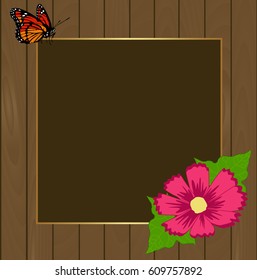square floral festive frame. template for a photo or congratulation. vector illustration