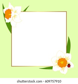 square floral festive frame. template for a photo or congratulation. vector illustration